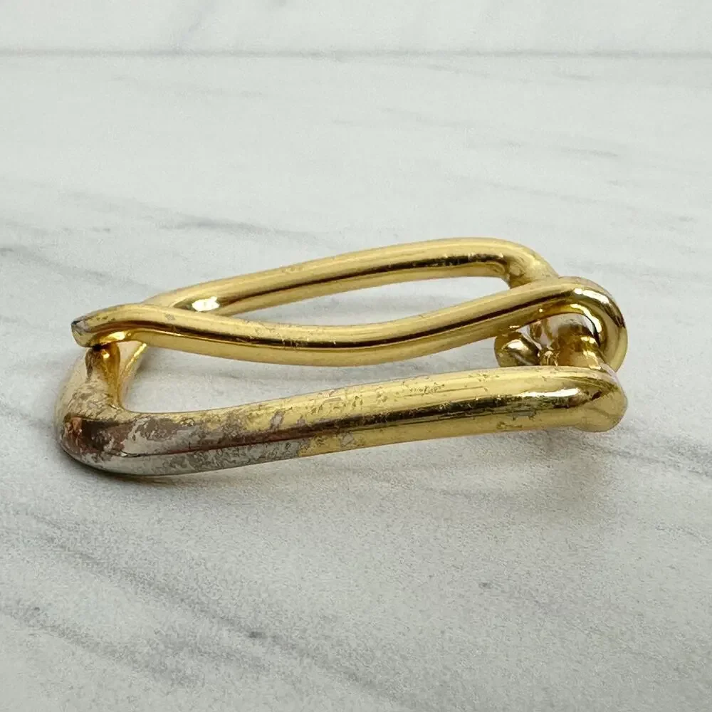 Gold Tone Rounded Simple Basic Belt Buckle - Picture 5 of 9